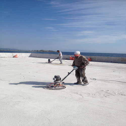 Hafif Şap uygulama Sonrası Helikopterli Zımparalama işlemi